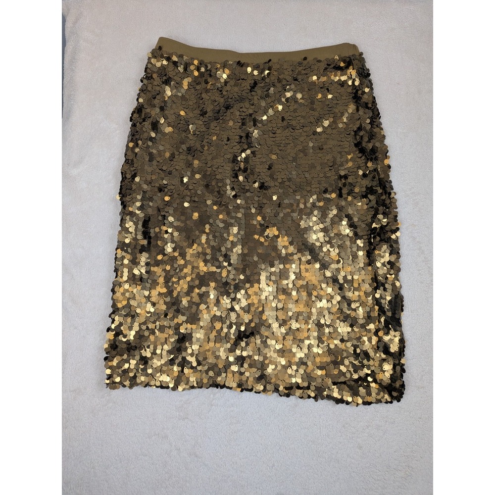 New York & Company Skirt Small Gold Bronze Sequin Pencil Party‎ Holiday Glam S